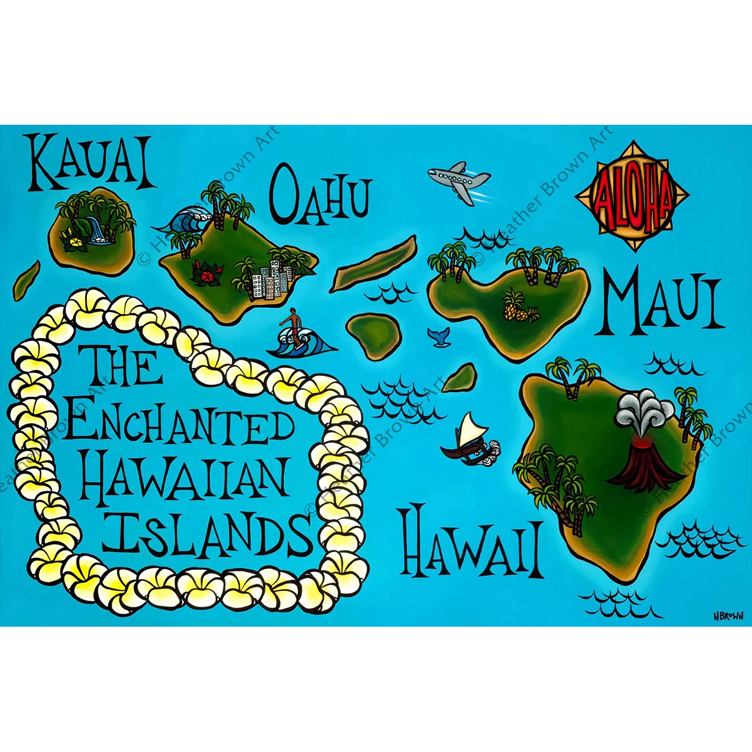 HAWAI'I MAP / Heather Brown（ヘザーブラウン）のMatted Prints通販