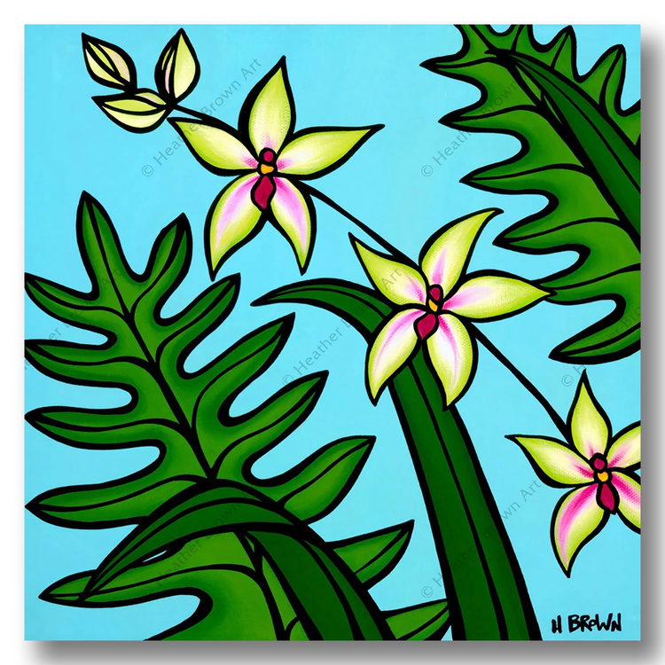 Hawaiian Botanical Series Orchid Heather Brown ヘザーブラウン のopen Canvas通販 Greenroom Gallery