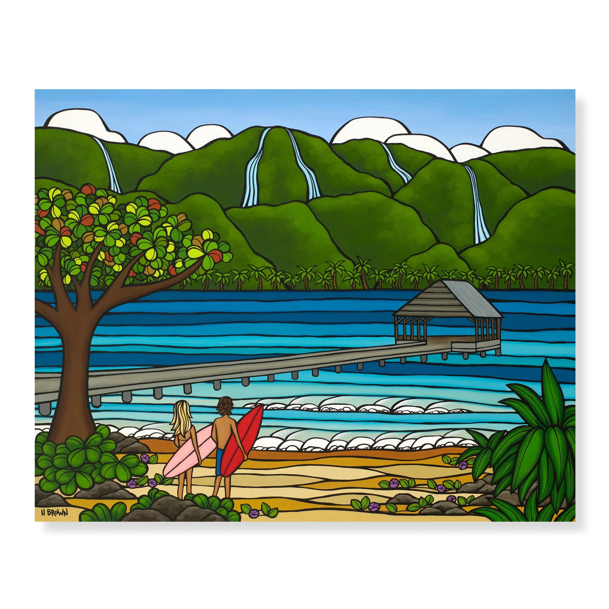 大学 兄弟割引 HANALEI PIER / Heather Brown（ヘザーブラウン）のLimited 版画