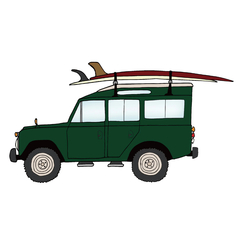 Kevin Butler(ケビンバトラー) |#6 1970 LAND ROVER DEFENDER & 9′6 ALMOND “SURF THUMP” + 9′8 ALMOND “SURF THUMP”