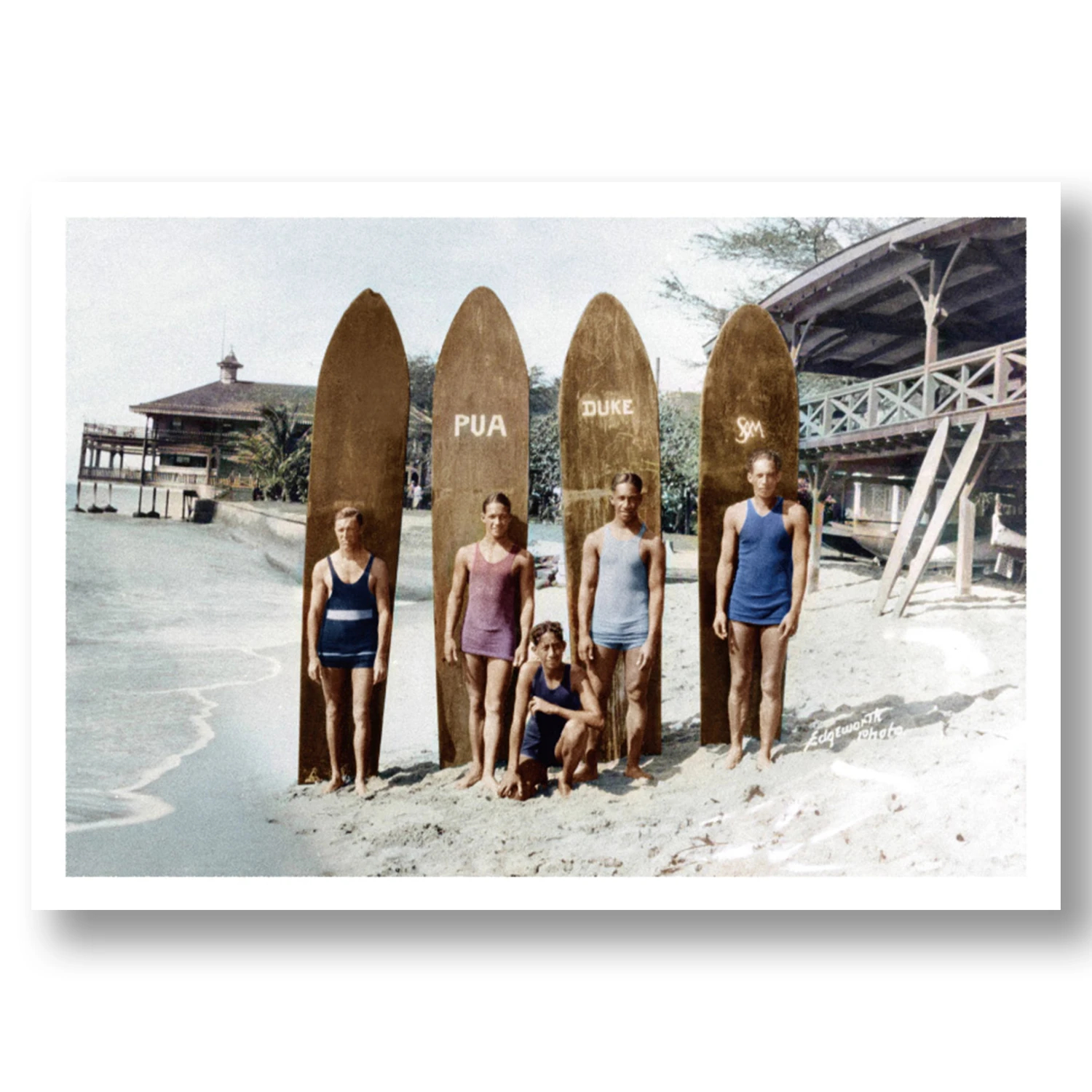 TEENAGE KAHANAMOKU BROTHERS AND FRIENDS 1920S WAIKIKI / North