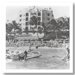 North Shore Photography(ノースショアフォトグラフィー) |SURFING POLO AT ROYAL HAWAIIAN HOTEL 1930S WAIKIKI HAWAII